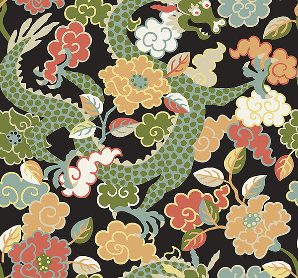 Purchase 4120-72005 A-Street Wallpaper, Yanci Green Dragon - Middleton