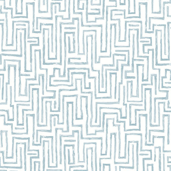 Purchase 4121-25701 A-Street Wallpaper, Ramble Blue Geometric Wallpaper - Mylos