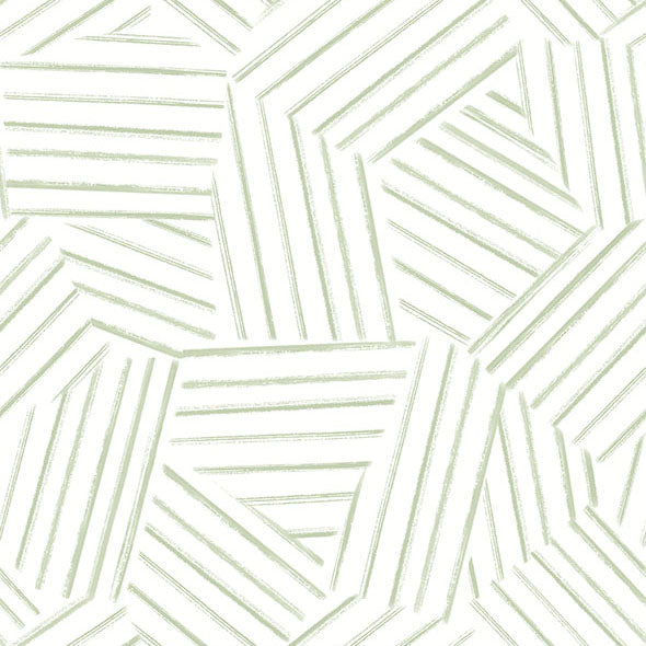 Purchase 4121-26900 A-Street Wallpaper, Helene Sage Geometric Lines Wallpaper - Mylos