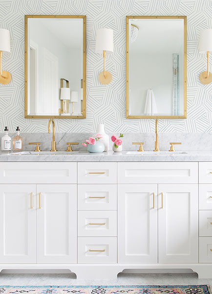 Purchase 4121-26904 A-Street Wallpaper, Helene Sky Blue Geometric Lines Wallpaper - Mylos12