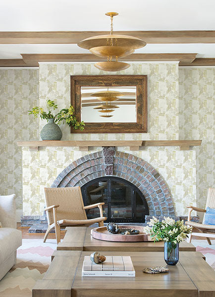 Purchase 4121-26948 A-Street Wallpaper, Perrin Olive Gem Geometric Wallpaper - Mylos12