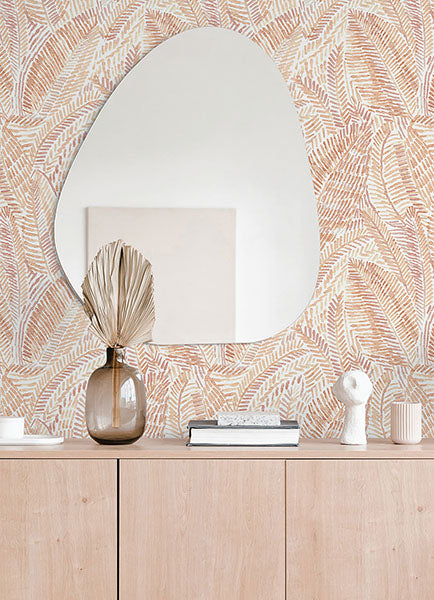 Purchase 4121-26949 A-Street Wallpaper, Fildia Orange Botanical Wallpaper - Mylos12