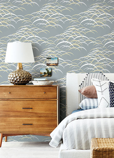 Purchase 4121-72209 A-Street Wallpaper, Kasia Slate Abstract Wallpaper - Mylos12