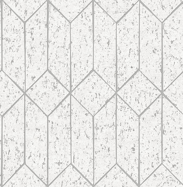 Purchase 4125-26700 Advantage Wallpaper, Hayden White Concrete Trellis - Fusion