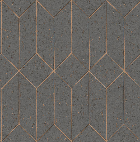 Purchase 4125-26701 Advantage Wallpaper, Hayden Charcoal Concrete Trellis - Fusion