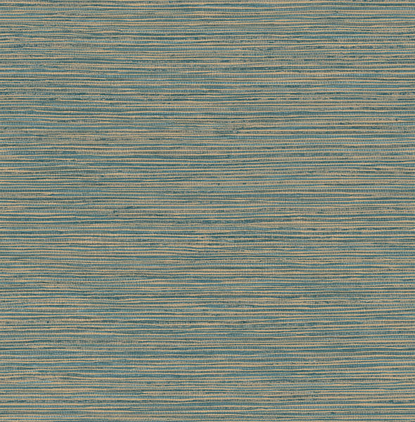 Purchase 4125-26717 Advantage Wallpaper, Alton Teal Faux Grasscloth - Fusion