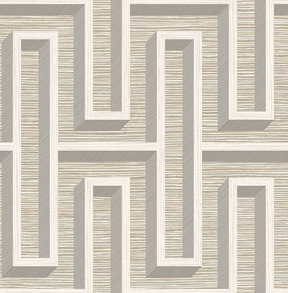 Purchase 4125-26725 Advantage Wallpaper, Henley Taupe Geometric Grasscloth - Fusion