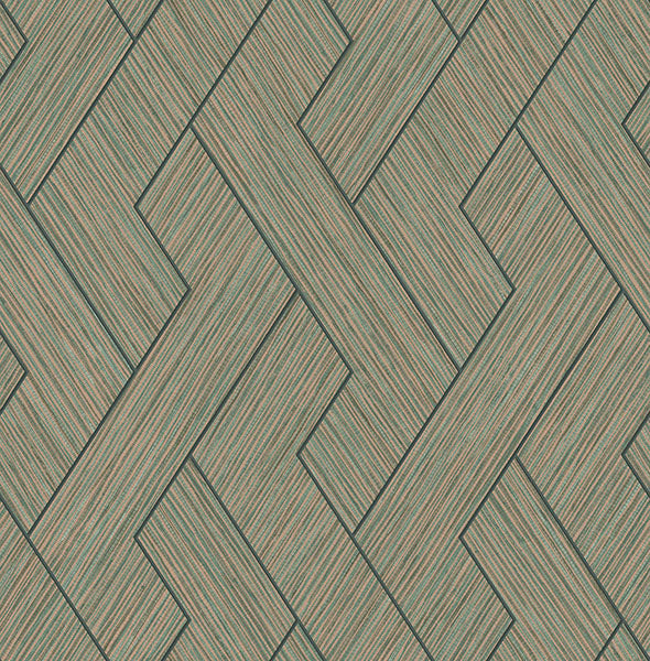 Purchase 4125-26726 Advantage Wallpaper, Ember Copper Geometric Basketweave - Fusion