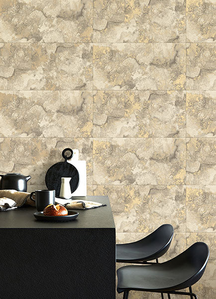 Purchase 4125-26732 Advantage Wallpaper, Aria Neutral Marbled Tile - Fusion12