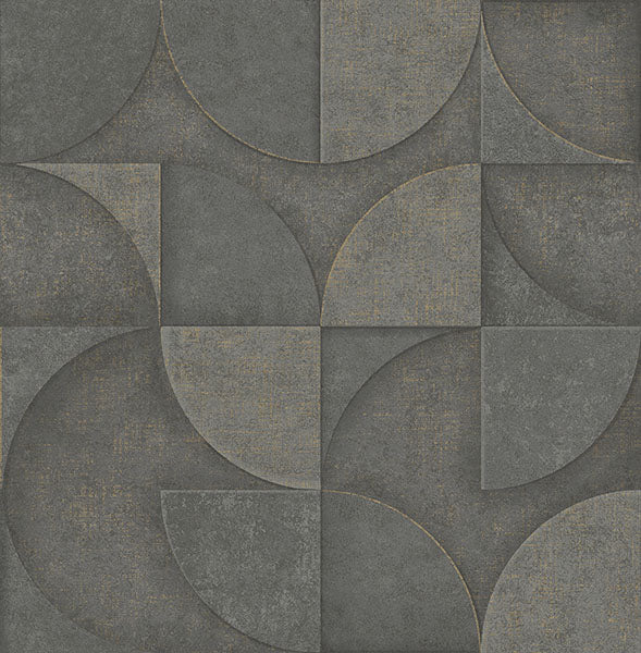 Purchase 4125-26750 Advantage Wallpaper, Addison Charcoal Retro Geo - Fusion