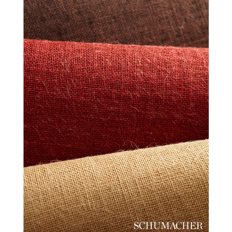 Order 5000865 Burlap Weave Red by Schumacher Wallpaper
