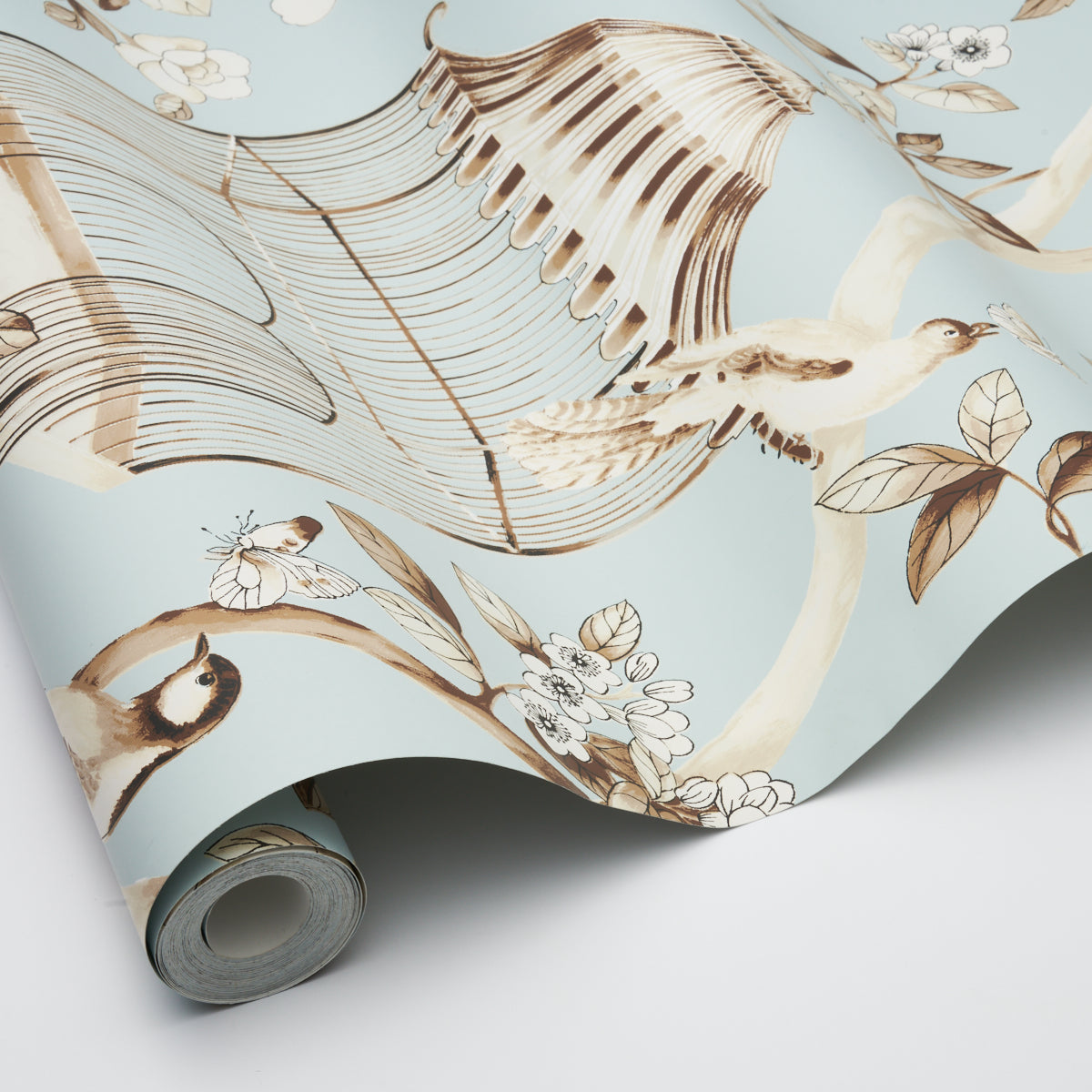 Acquire 5004080 Oiseaux Et Fleurs Mineral by Schumacher Wallpaper