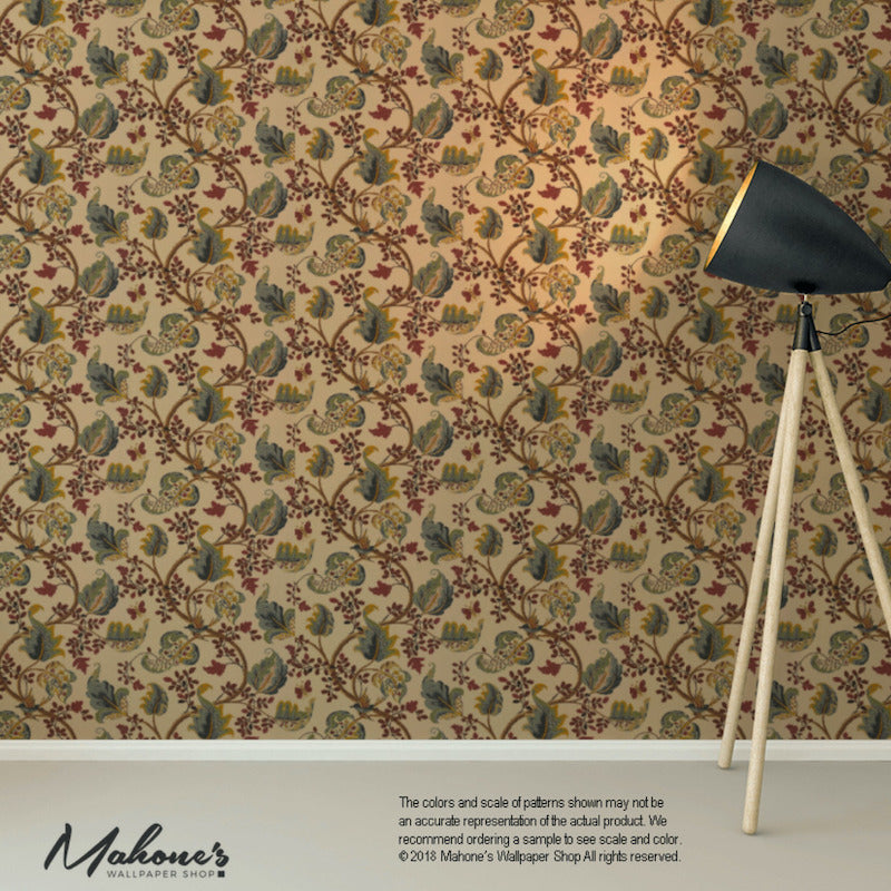 Select 5004101 Fox Hollow Document Natural by Schumacher Wallpaper