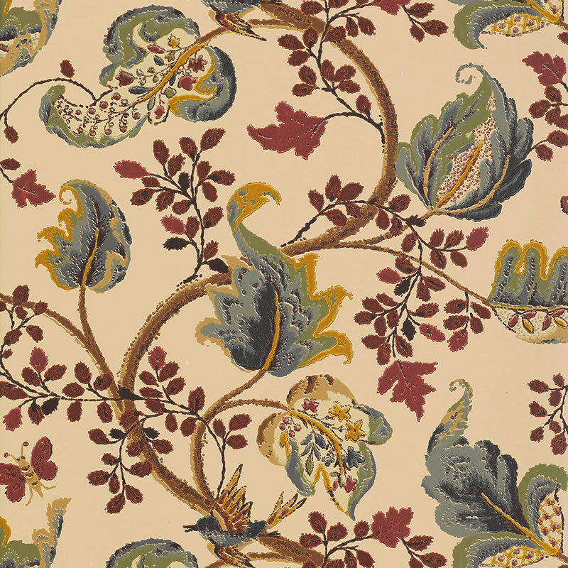 Shop 5004101 Fox Hollow Document Natural by Schumacher Wallpaper