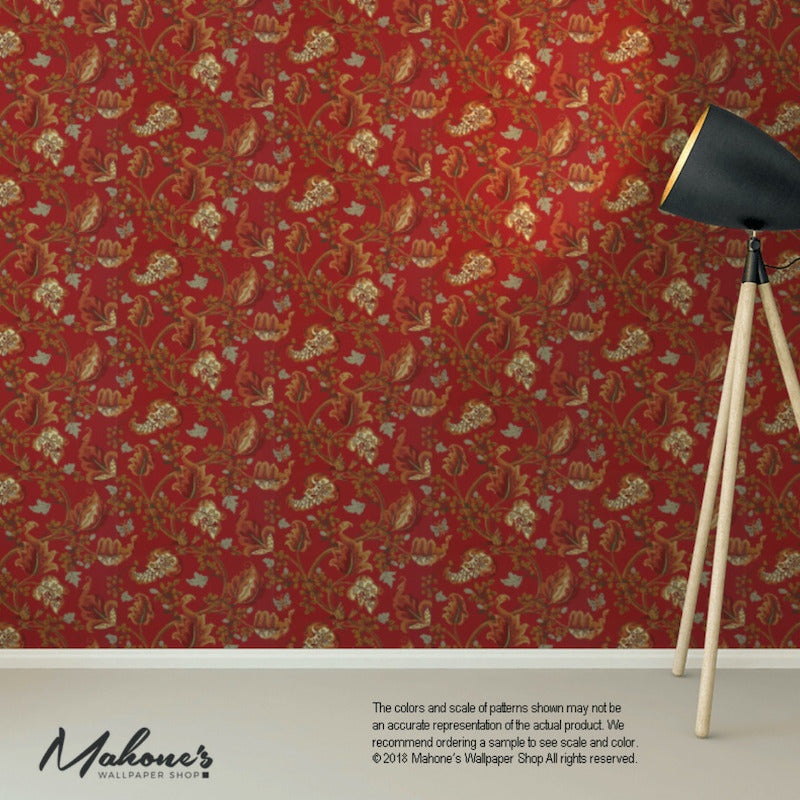 Purchase 5004102 Fox Hollow Tomato And Brass by Schumacher Wallpaper