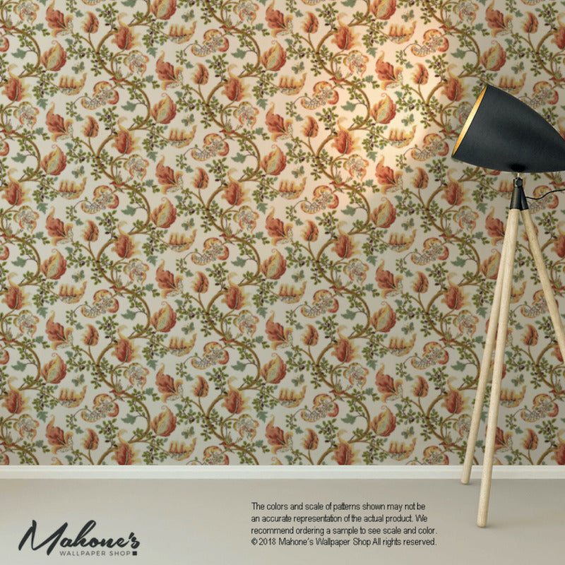 Order 5004104 Fox Hollow Ivory by Schumacher Wallpaper