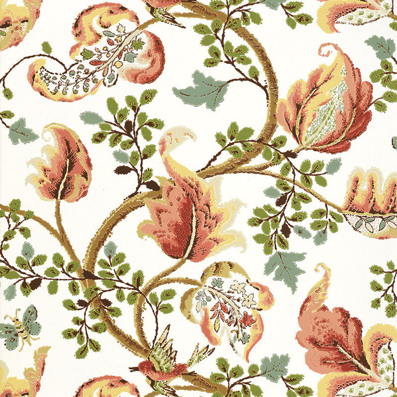 5004104 | Fox Hollow, Ivory - Schumacher Wallpaper