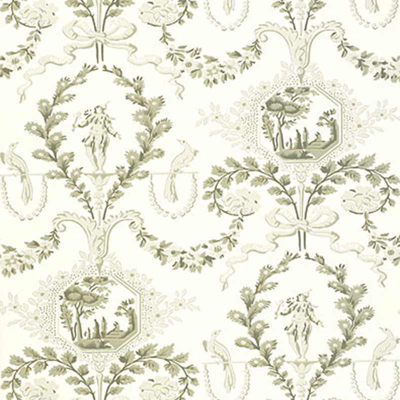 Save on 5004110 Jester Arabesque Grisaille by Schumacher Wallpaper