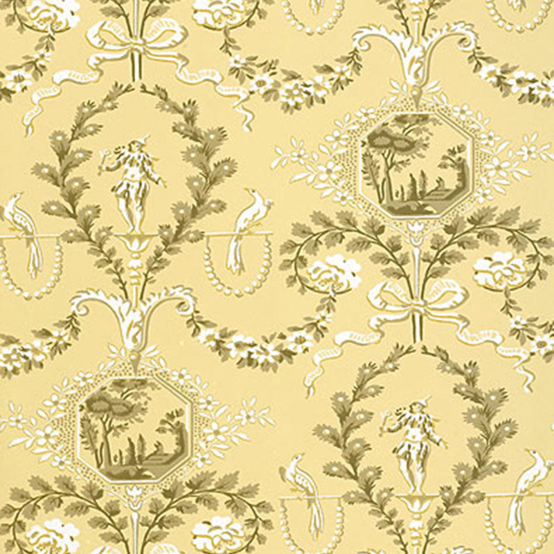 Search 5004112 Jester Arabesque Sunlight by Schumacher Wallpaper