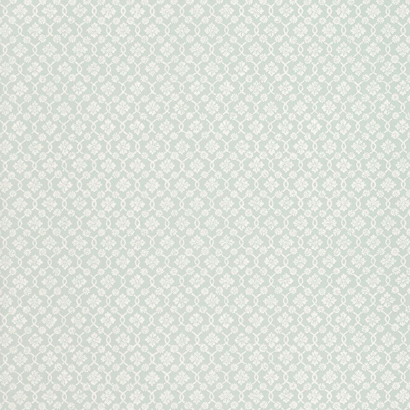 Buy 5004142 Harbury Trellis Aqua by Schumacher Wallpaper