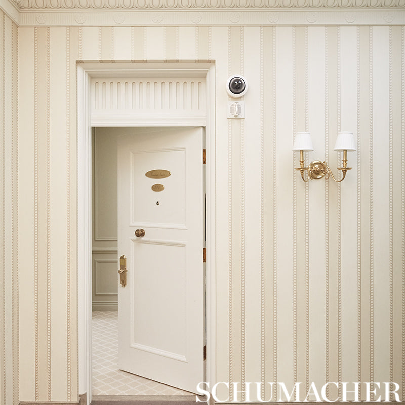 Purchase 5004621 Lansdowne Strie Stripe Limestone by Schumacher Wallpaper