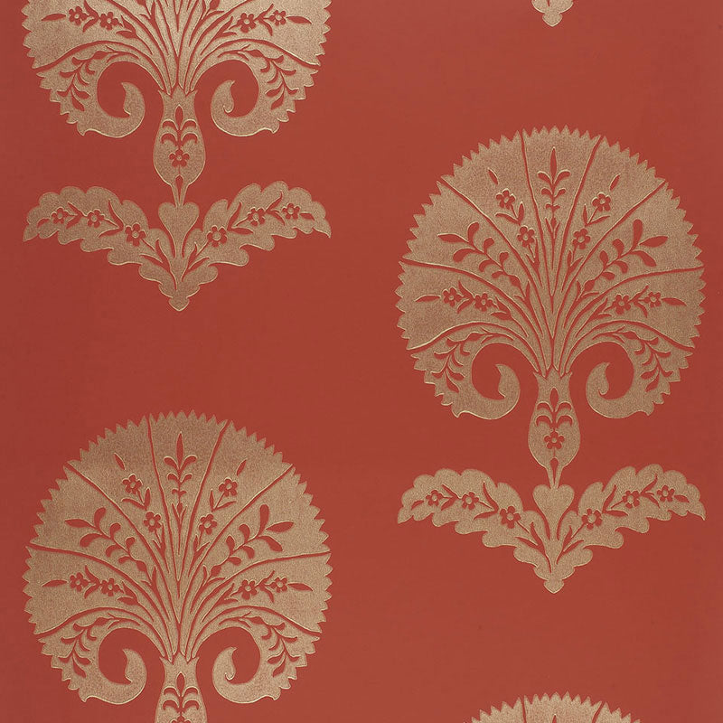 Order 5005083 Ottoman Flower Paprika by Schumacher Wallpaper