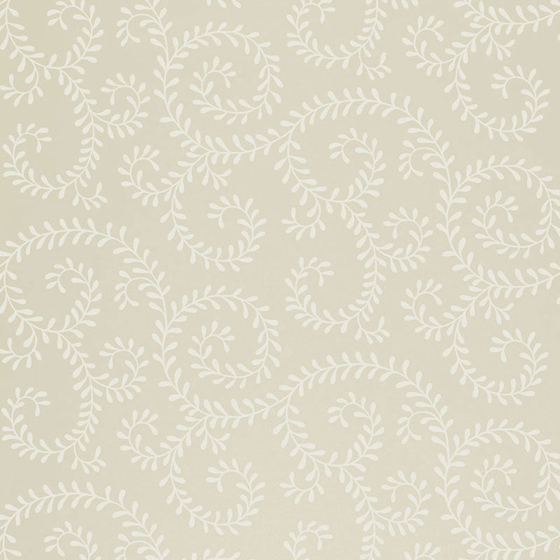 Acquire 5005091 Leafy Scroll Bone by Schumacher Wallpaper