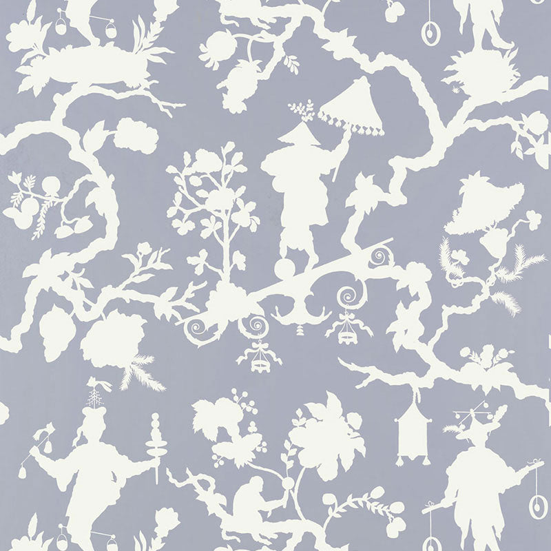 Find 5005152 Shantung Silhouette Print Wisteria by Schumacher Wallpaper