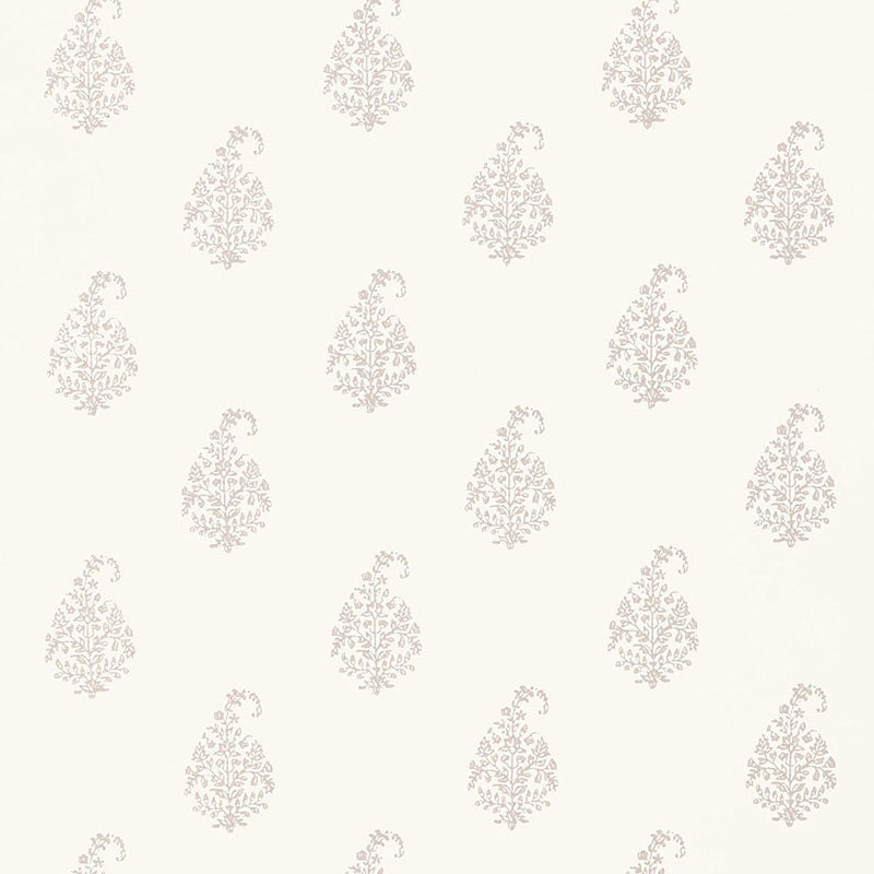 Shop 5005280 Kerala Paisley Oyster by Schumacher Wallpaper