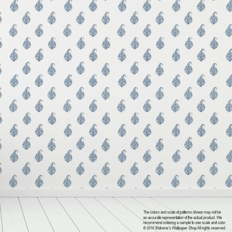 Purchase 5005281 Kerala Paisley Delft by Schumacher Wallpaper