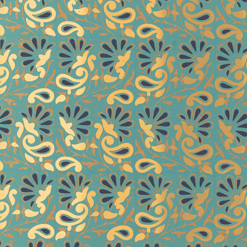 Buy 5005343 Rampura Turquoise by Schumacher Wallpaper