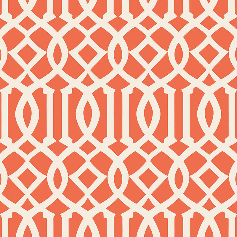 Find 5005800 Imperial Trellis Ii Ivory Mandarin by Schumacher Wallpaper