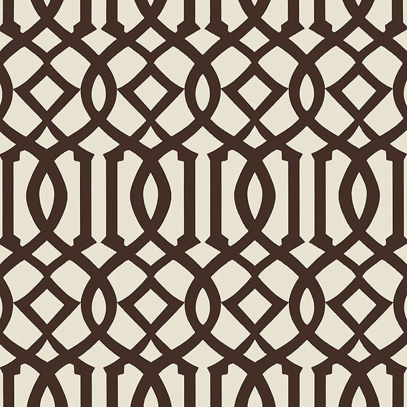 Shop 5005803 Imperial Trellis Ii Java Cream by Schumacher Wallpaper