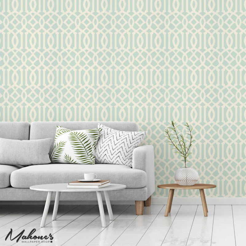 Find 5005805 Imperial Trellis Ii Mineral by Schumacher Wallpaper