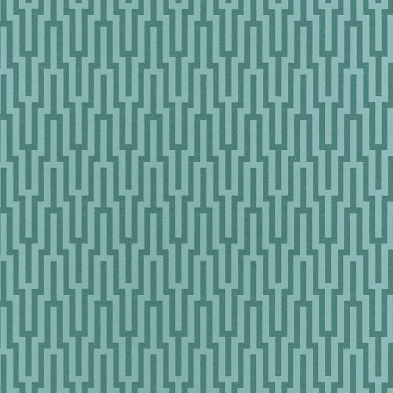 Acquire 5005894 Metropolitan Fret Turquoise by Schumacher Wallpaper