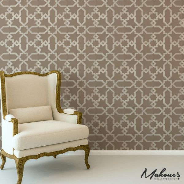 Shop 5005922 Cordoba Taupe Silver by Schumacher Wallpaper