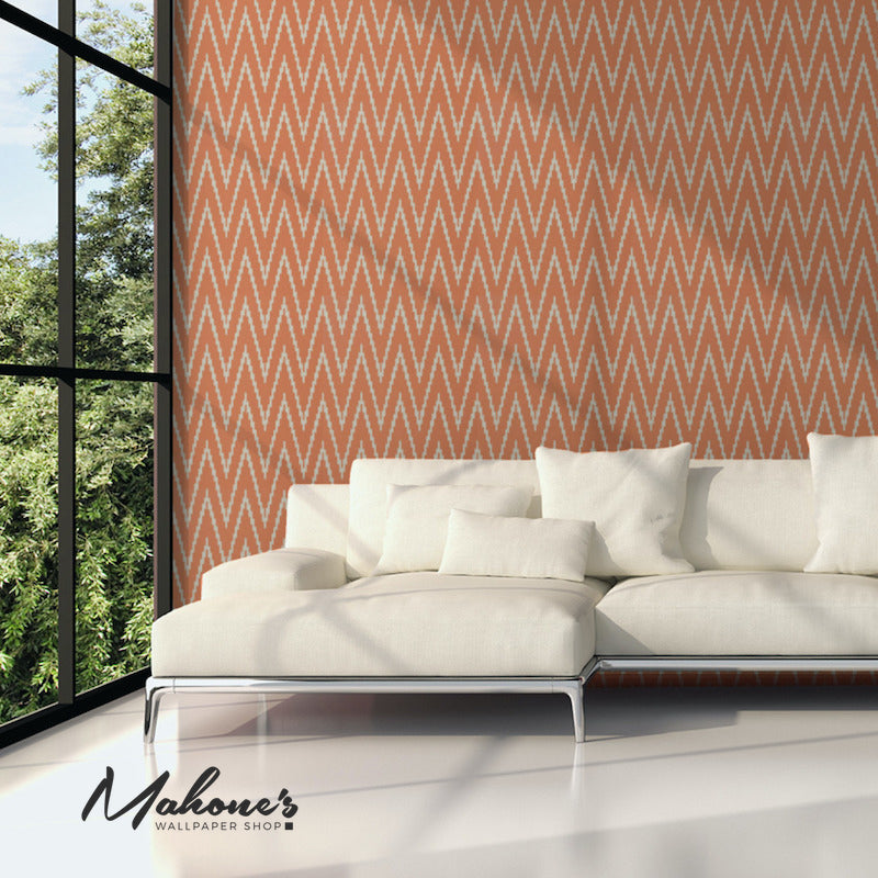 Select 5005994 Kasari Ikat Terra Cotta by Schumacher Wallpaper