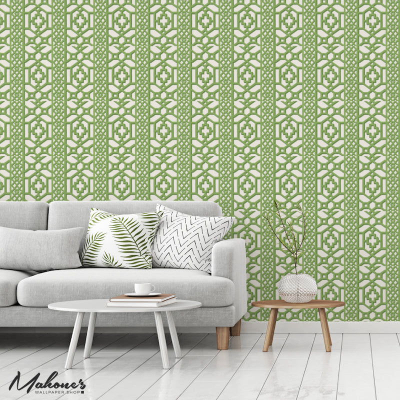 Search 5006941 Zanzibar Trellis Jade by Schumacher Wallpaper