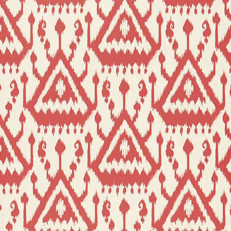 Buy 5006950 Vientiane Ikat Coral by Schumacher Wallpaper