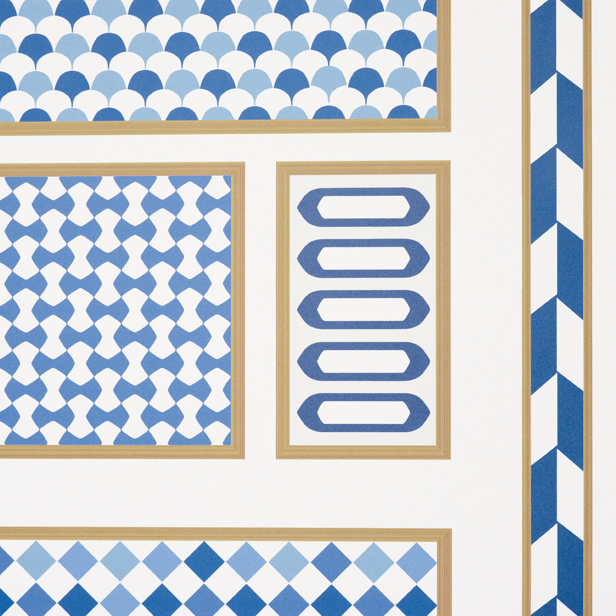 Buy 5007111 Robinchon Panel B Blue by Schumacher Wallpaper