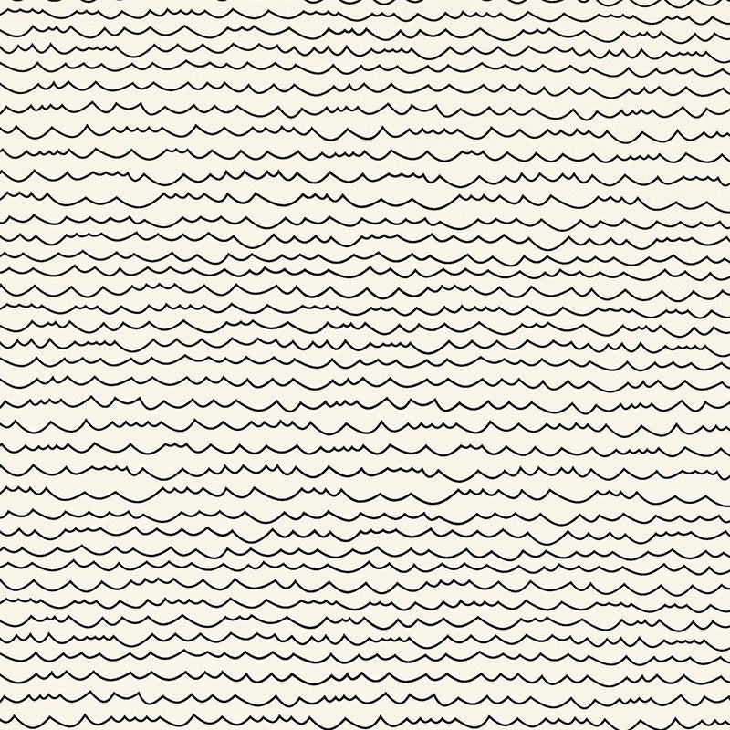 5007461  Waves, Black White - Schumacher Wallpaper