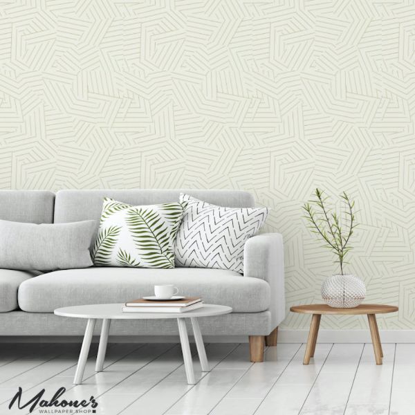 Save on 5007970 Deconstructed Stripe Greige by Schumacher Wallpaper