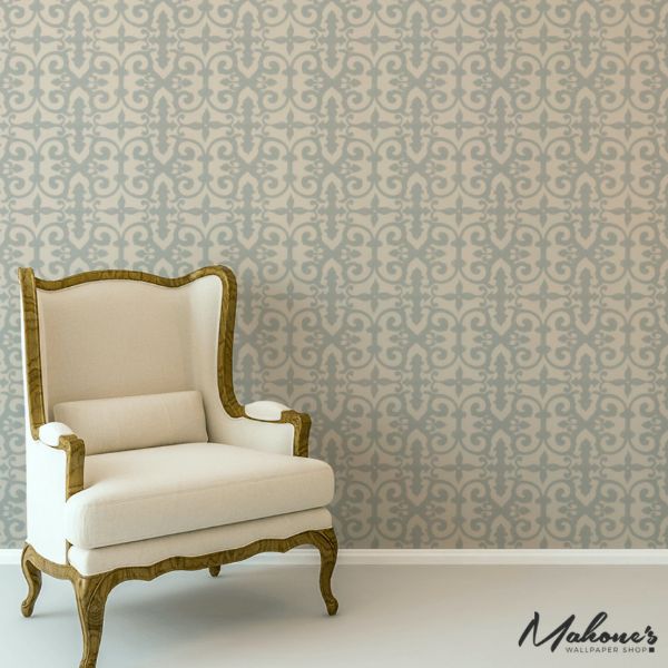 Select 5008044 Ferne Park Orpington Blue by Schumacher Wallpaper