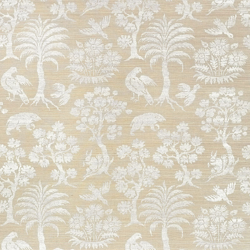 View 5008281 Woodland Silhouette Sisal Fog by Schumacher Wallpaper
