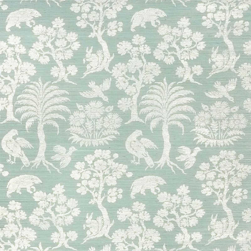 5008284 | Woodland Silhouette Sisal, Sky - Schumacher Wallpaper