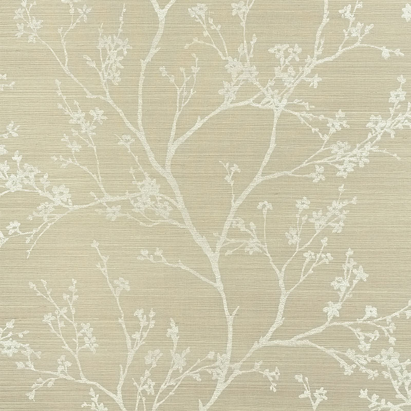 Select 5008291 Twiggy Sisal Fog by Schumacher Wallpaper