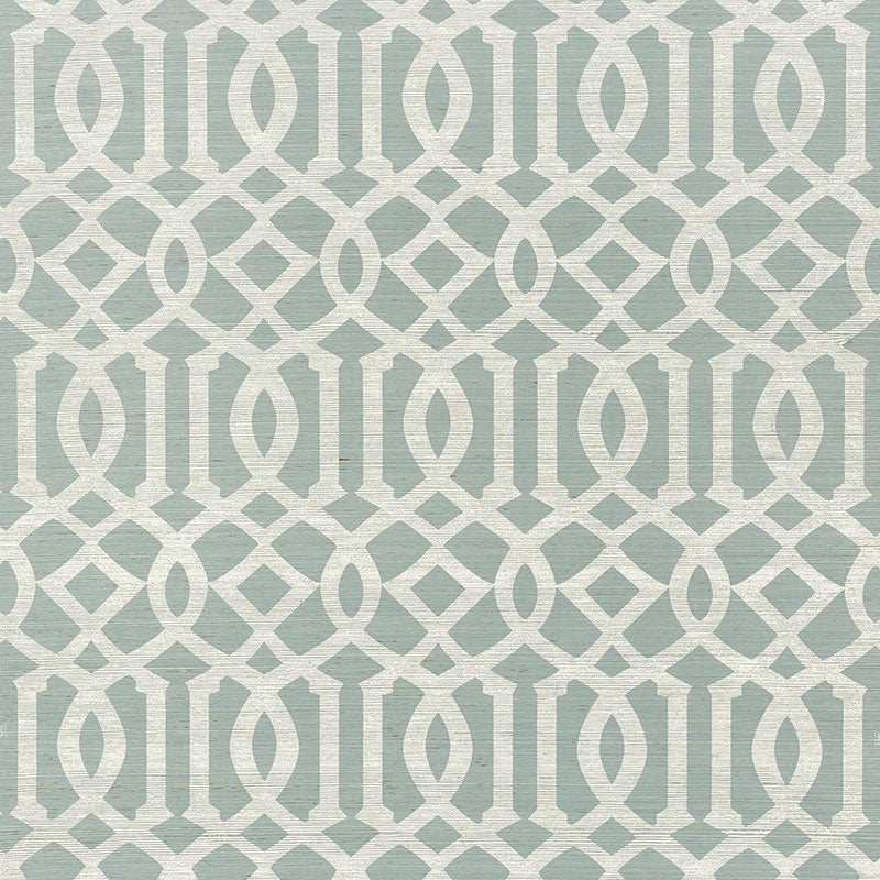 Save on 5008352 Imperial Trellis Sisal Sky by Schumacher Wallpaper