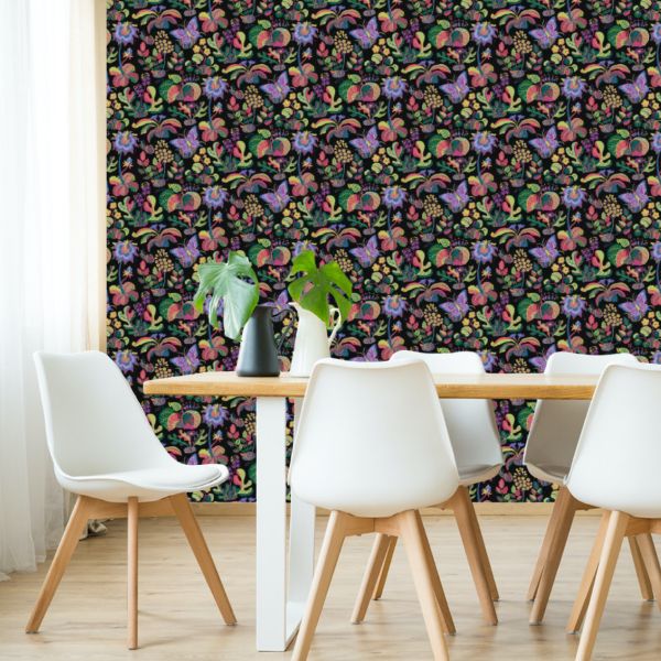 Order 5008422 Exotic Butterfly Black by Schumacher Wallpaper