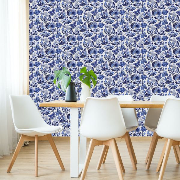 Acquire 5008423 Exotic Butterfly Marine by Schumacher Wallpaper