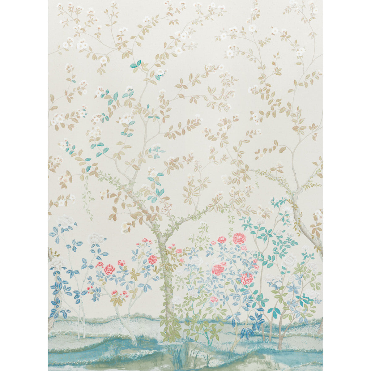 Acquire 5008540 Madame De Pompadour Alabaster by Schumacher Wallpaper